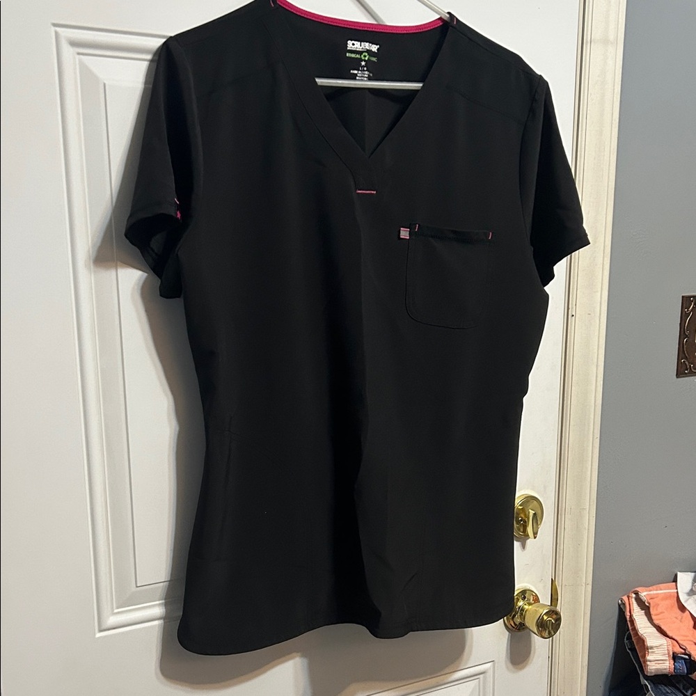 Scrubstar Black V-Neck Short Sleeve Tee